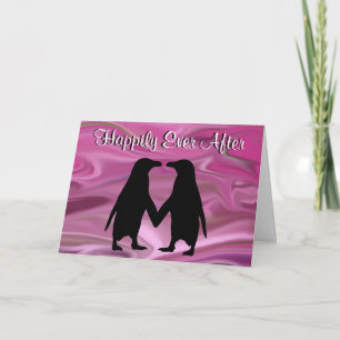 Leuke pinguïnen die handen houden feestdagen kaart