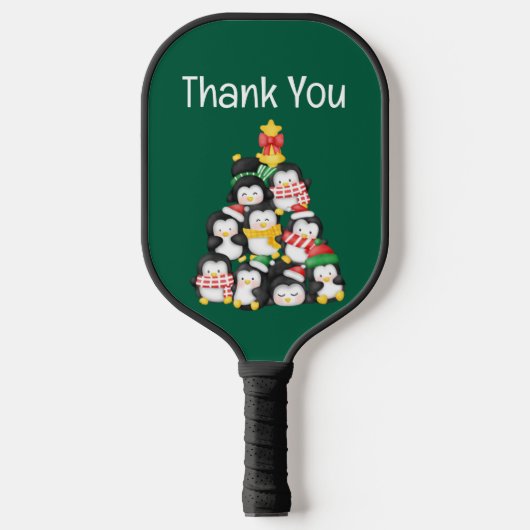 Leuke Pinguins Squad Kerstmis Pickleball Paddle (Voorkant)