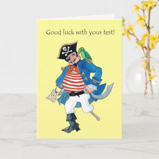 Leuke piraat en papegaai Succes met Test, Geel Kaart (Gele Bloem)