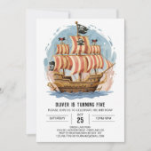 Leuke Pirate Kaart Kinderen Pirate Verjaardag (Voorkant)