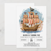 Leuke Pirate Kaart Kinderen Pirate Verjaardag (Voorkant / Achterkant)