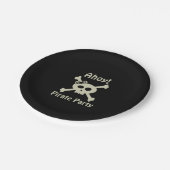 Leuke Pirate Party Girly Skull Crossbones Zwart Papieren Bordje (Gekanteld)