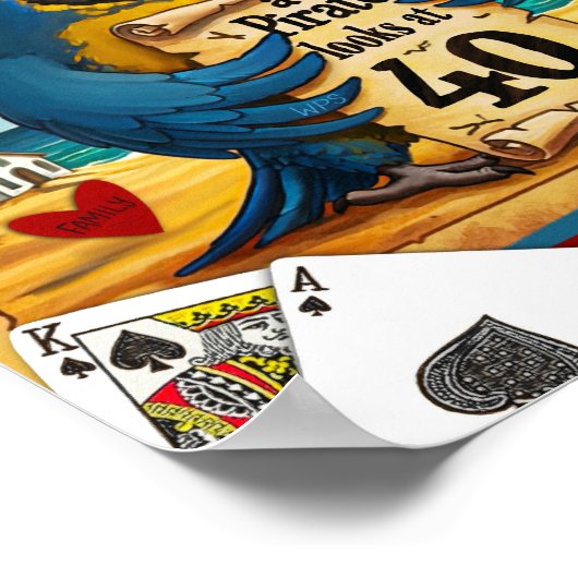 Leuke Pirate speelkaarten Parrot Beach Poster (Hoek)