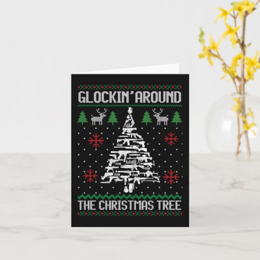 Leuke Pistolen Lelijke Kerstdagen voor Pistool Lie Kaart (Gele Bloem)