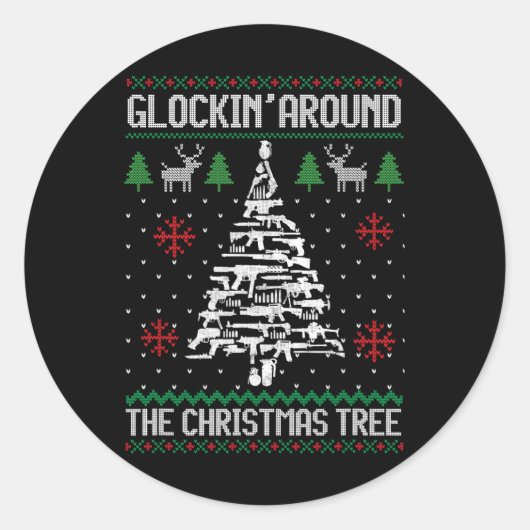 Leuke Pistolen Lelijke Kerstdagen voor Pistool Lie Ronde Sticker (Voorkant)