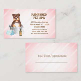 Leuke Pit Bull Terrier Pet Groomer Spa afspraak Visitekaartje