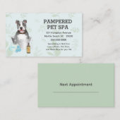 Leuke Pit Bull Terrier Pet Groomer Spa afspraak Visitekaartje (Voorkant / Achterkant)