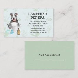 Leuke Pit Bull Terrier Pet Groomer Spa afspraak Visitekaartje
