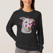 Leuke Pitbull hond liefde en harten grappige pitbu T-shirt (Voorkant)