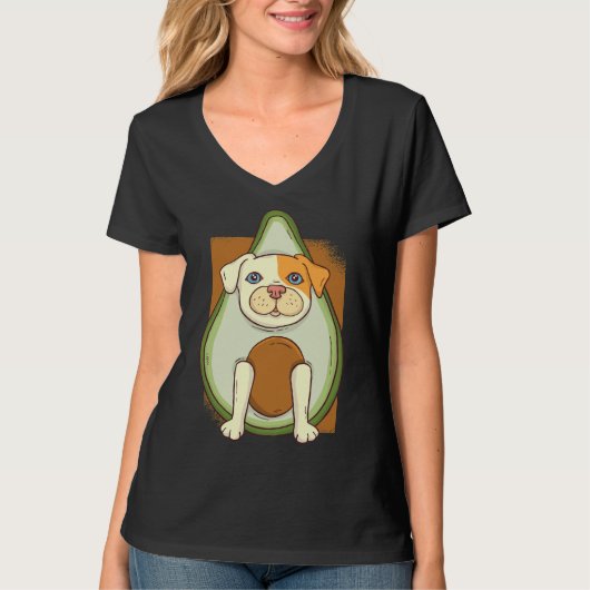 Leuke Pitbull In Avocado Pitbull Lover Avocado Lie T-shirt (Voorkant)