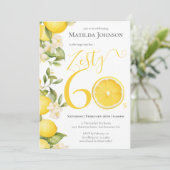 Leuke pittige citroen 60ste verjaardagsfeestje kaart (Staand voorkant)