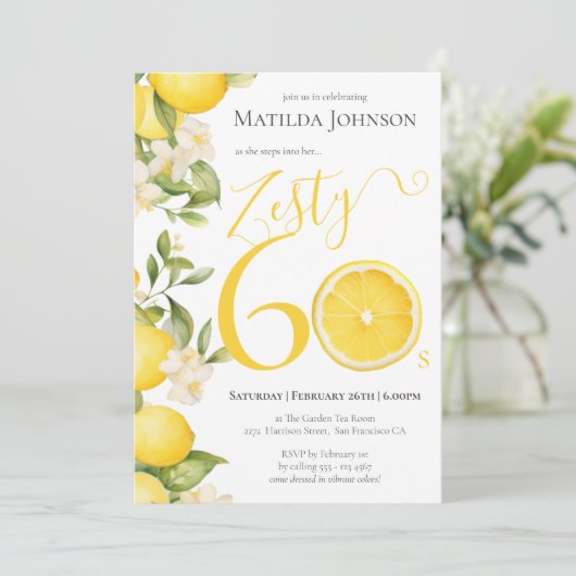 Leuke pittige citroen 60ste verjaardagsfeestje kaart (Staand voorkant)