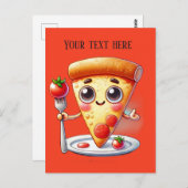 Leuke pizza liefhebbers tekst toevoegen briefkaart (Voorkant / Achterkant)