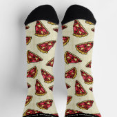 Leuke Pizza Sneden Print met Aangepaste Naam Crew  Sokken (Top)