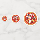 Leuke pizza Verjaardagsfeesttafel decor confetti (Achterkanten)