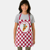 Leuke pizza Voeg naam kinder keuken Schort (Insitu)