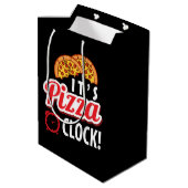 Leuke pizzapartij woordkunst medium cadeauzakje (Achterkant Gekanteld)