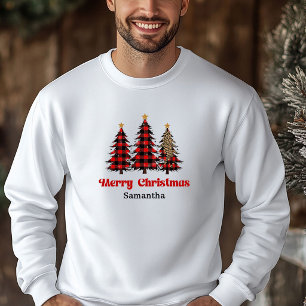 Leuke Plaid Boom Kerst Pullover Festive Outfit