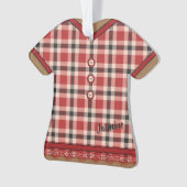 Leuke Plaid Doll Jurk met Kant Custom Ornament (voorkant)