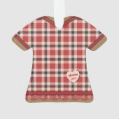 Leuke Plaid Doll Jurk met Kant Custom Ornament (achterkant)