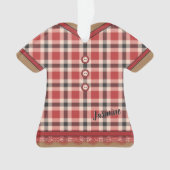 Leuke Plaid Doll Jurk met Kant Custom Ornament (voorkant)