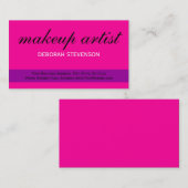 Leuke Plain Roze Paarse Make-up Artist Visitekaart Visitekaartje (Voorkant / Achterkant)
