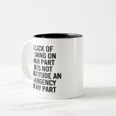 Leuke Planificatie Passieve Agressieve Planning Gi Tweekleurige Koffiemok (Voorkant links)