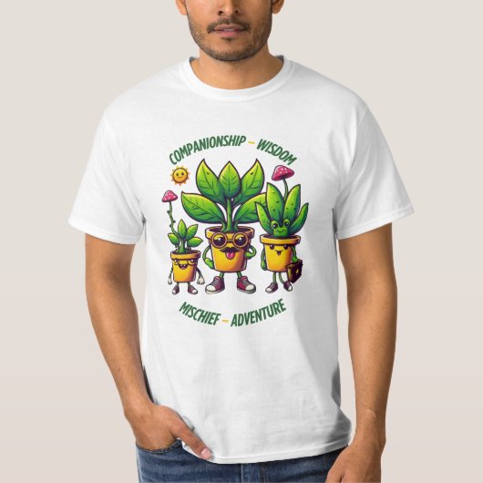 Leuke Plant Buddies: gezelschap tussen wijsheid, T-shirt (Voorkant)