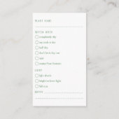 Leuke Plant Care Guide Modern helder plant Informatiekaartje (Achterkant)