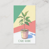 Leuke Plant Care Guide Modern helder plant Informatiekaartje (Voorkant)