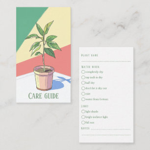 Leuke Plant Care Guide Modern helder plant Informatiekaartje