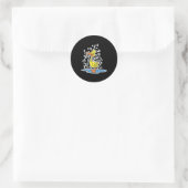 leuke plas eend in de regen ronde sticker (Tas)