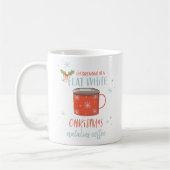 Leuke platte witte koffie liefhebbers kerst koffiemok (Links)