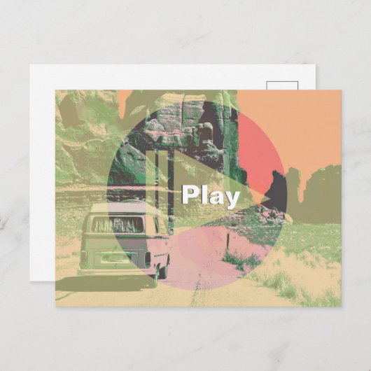 Leuke Play Button over je foto Briefkaart (Voorkant / Achterkant)