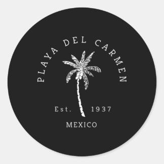 Leuke Playa del Car Mexico Beach Palm Tree nieuwig Ronde Sticker