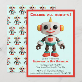 Leuke Plezier Robot Kinderverjaardag Kaart