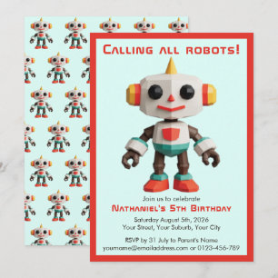 Leuke Plezier Robot Kinderverjaardag Kaart