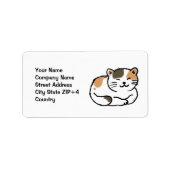 Leuke pluizige calico sinaasappel en zwarte kat etiket (Voorkant)