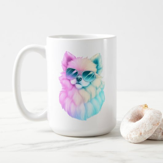 Leuke pluizige hond koffiemok (Met donut)