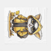Leuke pluizige kat herfst esthetiek fleece deken (Voorkant (Horizontaal))