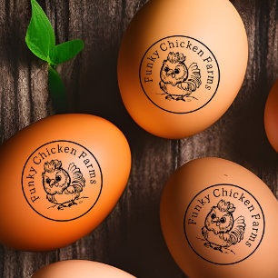 Leuke pluizige kip doedel familie Boerderij eierla Rubberstempel