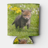 Leuke pluizige rode vos welp baby dier grappig - blikjeskoeler (Voorkant)