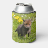 Leuke pluizige rode vos welp baby dier grappig - blikjeskoeler (Blikje Achterkant)