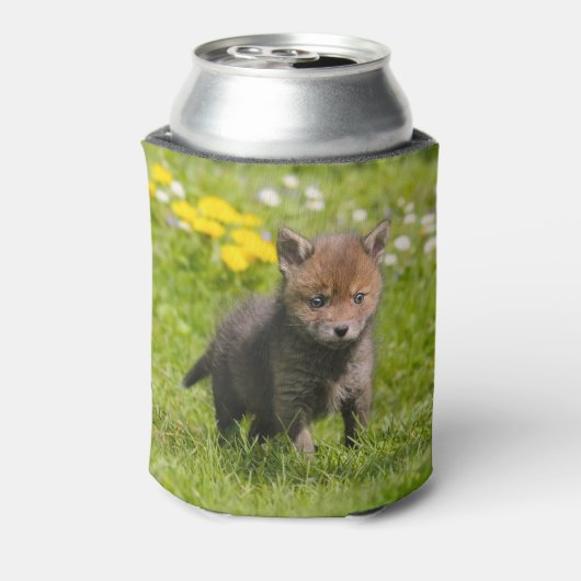 Leuke pluizige rode vos welp baby dier grappig - blikjeskoeler (Blikje Achterkant)