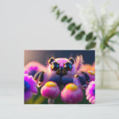 Leuke pluizige spin, Postcrossing Briefkaart (Staand voorkant)