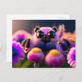 Leuke pluizige spin, Postcrossing Briefkaart (Voorkant / Achterkant)