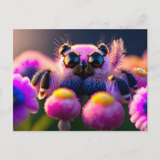 Leuke pluizige spin, Postcrossing Briefkaart (Voorkant)