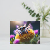 Leuke pluizige spin, Postcrossing Briefkaart (Staand voorkant)