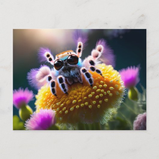 Leuke pluizige spin, Postcrossing Briefkaart (Voorkant)