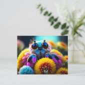 Leuke pluizige spin, Postcrossing Briefkaart (Staand voorkant)